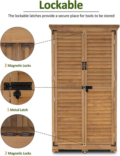 MCombo Outdoor Storage Cabinet, Garden Storage Shed, Outside Vertical Shed - Image 7