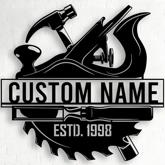 Personalized Dad's Garage Metal Sign by Pamaheart