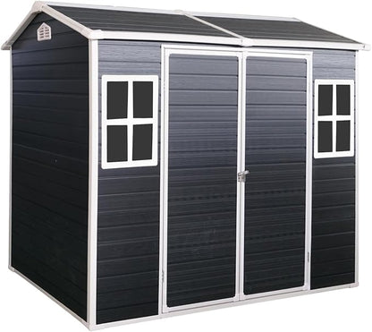 8x4 FT Outdoor Storage Shed, Resin Garden Shed - Image 7