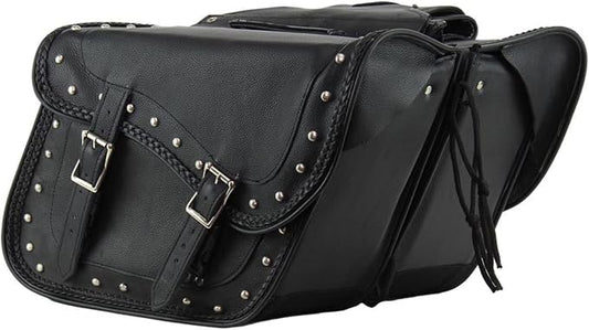 GARGOYLE BELLS Genuine Leather Motorcycle Saddle Bags Motorcycle Luggage Bag by GARGOYLEBELLS