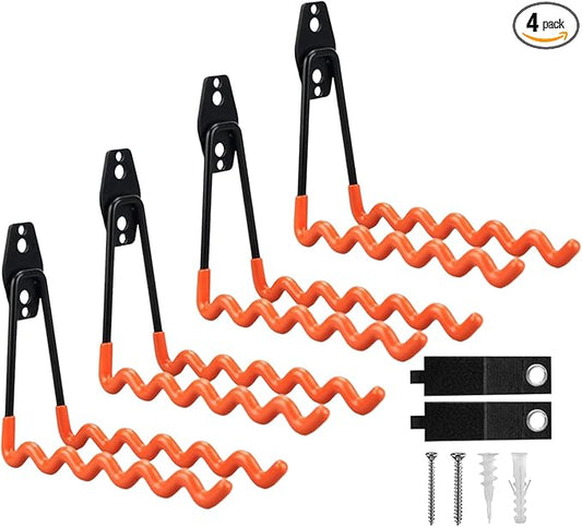 Garage Hooks, 4 Pack Wave Hooks by CRXCRC