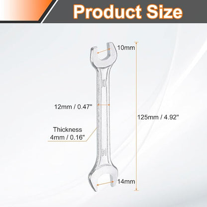 HARFINGTON Double Open End Wrench 10mm x 14mm Metric 15 Degree Offset Angle - Image 2