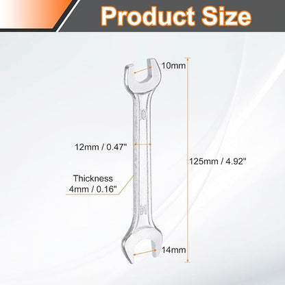 HARFINGTON 2pcs Double Open End Wrench 10mm x 14mm Metric 15 Degree Offset - Image 2