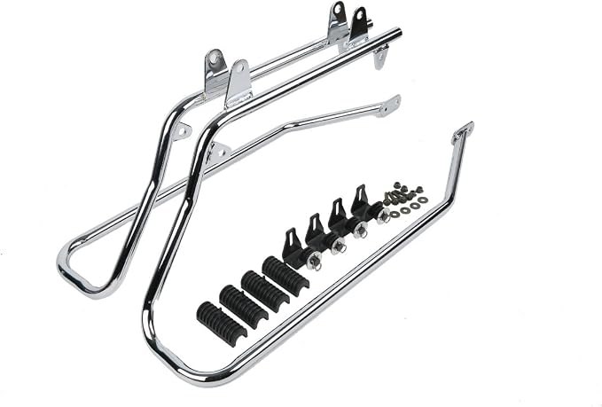 XFMT Vivid Black Motorcycle Saddlebags Hard Saddle Bags W/Chrome Conversion - Image 6