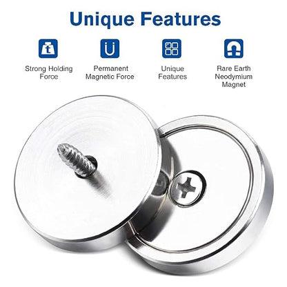 LOVIMAG Neodymium Cup Magnets, 110lb+ Strong, Heavy Duty, Rare Earth, Round Base - Image 3