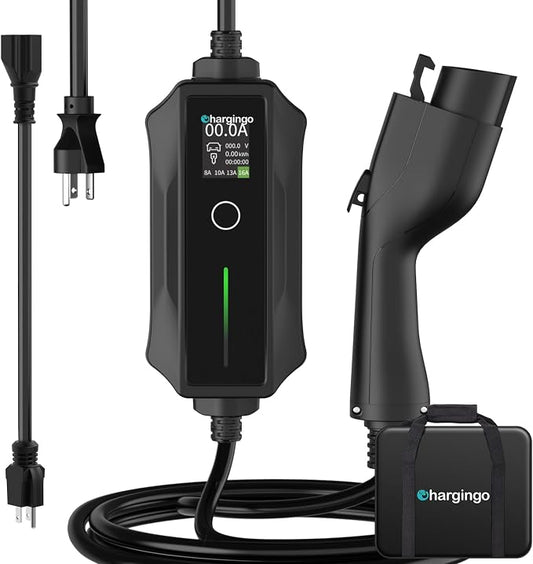 2025 Upgraded Level 1-2 Portable EV Charger, NEMA 5-15 & 6-20 Plug, 25 Ft EV by Chargingo