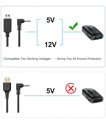 Radar Detector Cable with USB to DC3.5 Plug, Power Cable - Image 3
