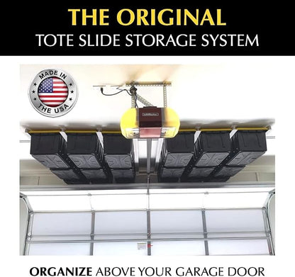 Tote Slide PRO – Made in USA | Heavy-Duty Alloy Steel Overhead Rack – Organize - Image 2