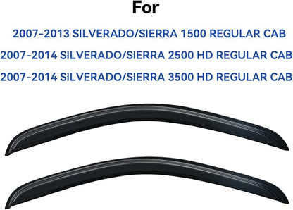 Window Visors Rain Guards for 2007-2013 Chevy Silverado/GMC Sierra 1500 Regular - Image 3