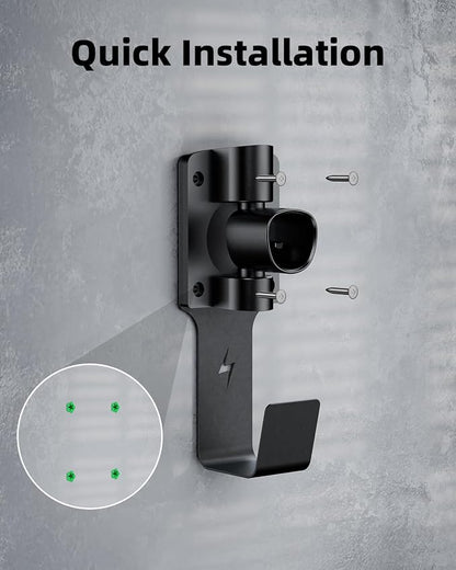 for Tesla Charger Holder, with 180° Rotation Nozzle Dock, Metal J-Hook - Image 6