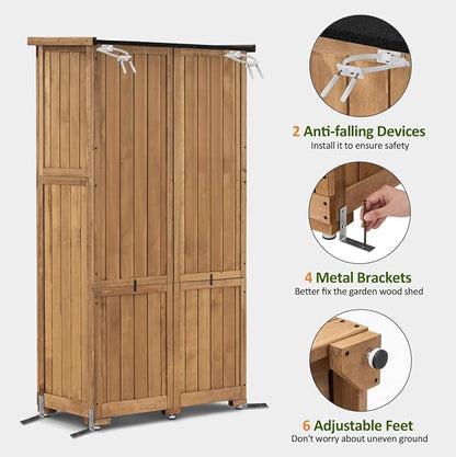 MCombo Outdoor Storage Cabinet, Garden Storage Shed, Outside Vertical Shed - Image 6