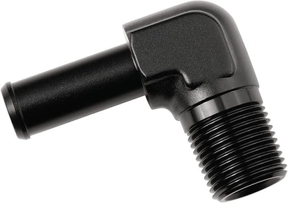 3/8 NPT Male to 1/2" Hose Barb Fitting Adapter 90 Degree Elbow Aluminum Black by Podavelle