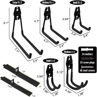 Garage Hooks Heavy Duty 14 Pack, Steel Garage Storage Hooks, Tool Hangers - Image 2