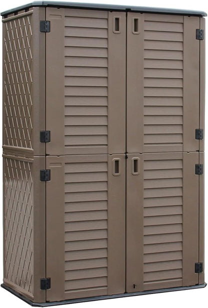 KINYING Outdoor Storage Shed Waterproof, Resin Vertical Outdoor Storage Cabinet by KINYING