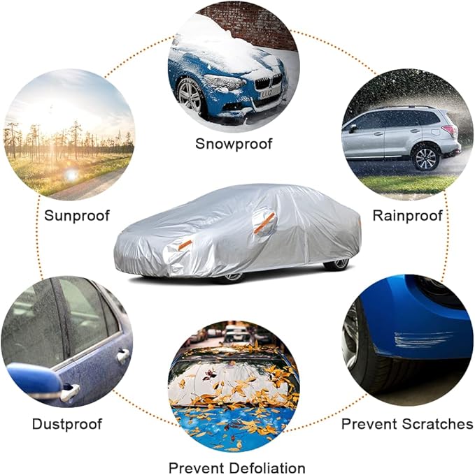 Kayme Car Covers for Automobiles Waterproof All Weather - Image 4