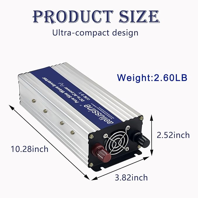 1000W Pure Sine Wave Inverter-36V DC to 110V 120V AC Power Converter - Image 2