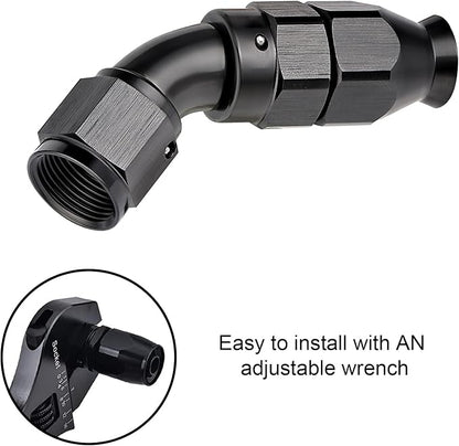 EVIL ENERGY 4AN 45 Degree PTFE One Piece Full Flow End Hose Fitting Aluminum - Image 6