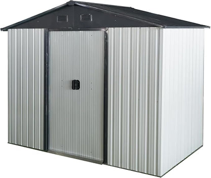 4x8 FT Outdoor Storage Shed, Metal Garden Shed - Image 8