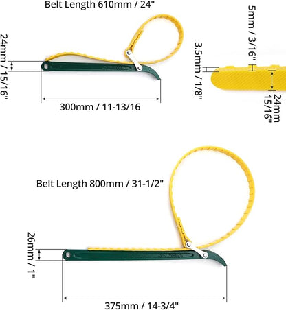 QWORK 15" + 12" Belt Strap Wrench, - Image 6