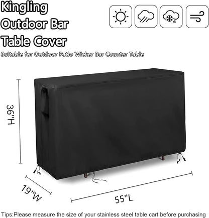 Kingling Outdoor Table Cover for Outdoor Bar Table, 55 Inch Waterproof Patio - Image 3