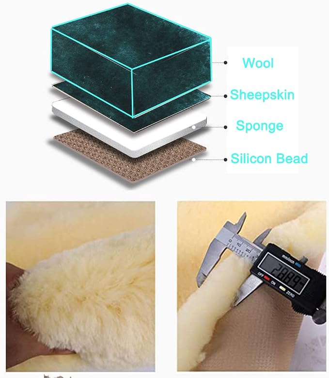 20inchs Fluffy Genuine Australia Warm Sheepskin Car Seat Cover - Image 6