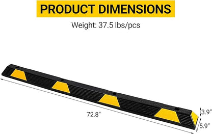72" Car Parking Stopper, Heavy Duty Rubber Parking Curb Wheel Stops - Image 5