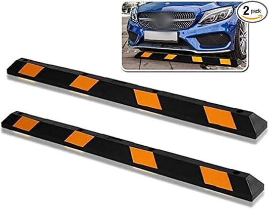 ZONETECH Large Heavy Duty Rubber Parking Curb – 72” Premium Quality Auto Garage by ZONETECH