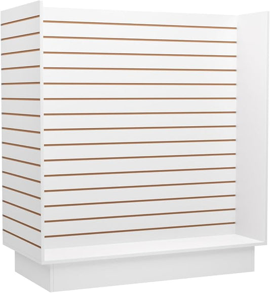 WISDOMFUR H-Unit Slatwall Gondola Display – 4 ft White Freestanding Retail by Unknown