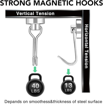 MIKEDE Magnetic Hooks, 40LBS Strong Neodymium Magnetic Hooks Heavy Duty - Image 4