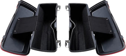 XFMT Motorcycle Red Hard Saddlebags Saddle Bags Trunk W/Lids & Chrome Latches - Image 7
