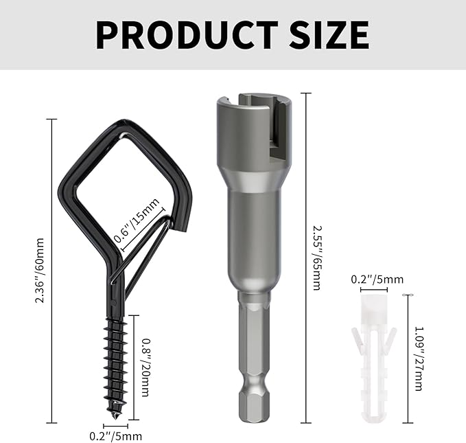 Square Ceiling Hooks with Safety Buckle - Image 3