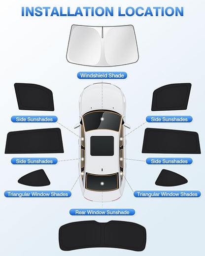 Windshield Sun Shade for 2020-2025 2026 Toyota Highlander Accessories Side Rear - Image 6