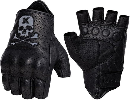 Goatskin Leather Motorcycle Motorbike Powersports Racing Gloves Reflective by Keebik