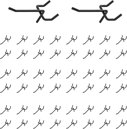 50Pcs 2"/5CM Pegboard Hooks Assortment Set, Metal Peg Board Hooks by Yauhar