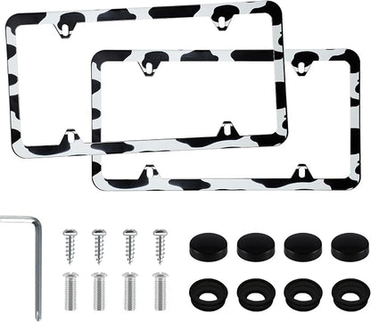 LivTee 4 Holes Stainless Steel License Plate Frames, Automotive Exterior by LivTee