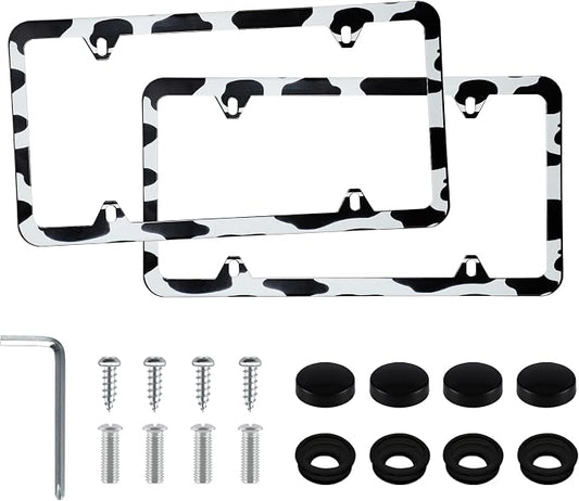 LivTee 4 Holes Stainless Steel License Plate Frames, Automotive Exterior by LivTee