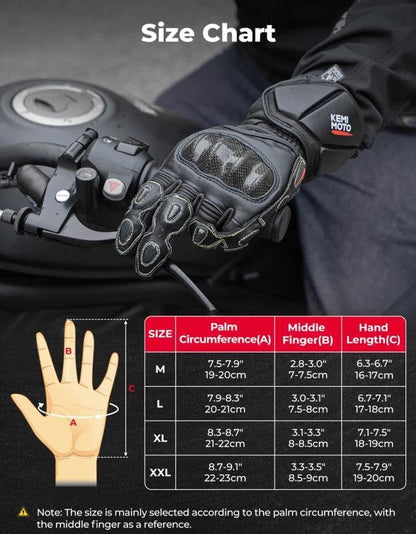KEMIMOTO Leather Motorcycle Gloves - Image 8