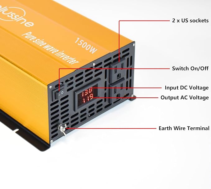 1500W Pure Sine Wave Inverter-36V DC to 110V 120V AC Power Converter - Image 2