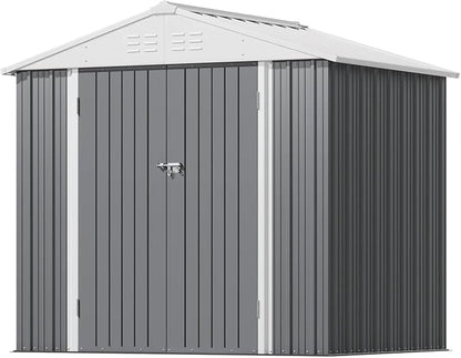 Greesum 8×6FT Outdoor Storage Shed, Metal Patio Storaged Sheds - Image 4