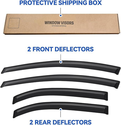 Window Visors Rain Guards for 2012-2017 Kia Rio Hatchback, Out-Channel Window - Image 5