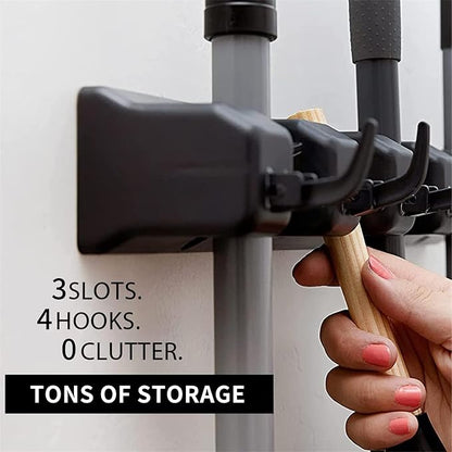 Broom and Mop Holder Wall Mount, Hooks Hanger - Image 3