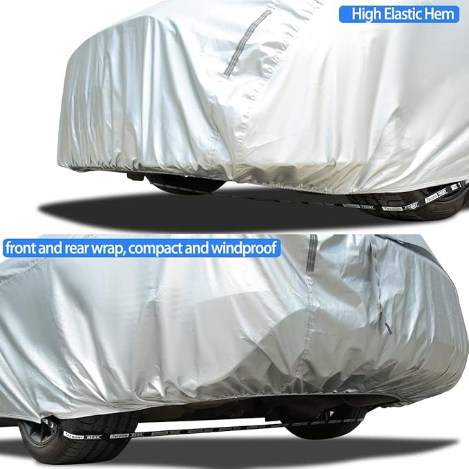 Tecoom Car Cover Waterproof All Weather, Outdoor Full Exterior Covers Without - Image 5