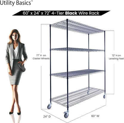 60"x24"x72" Premium Metal Steel 4-Tier Wire Shelving NSF 3200 LBS MAX Capacity - Image 2