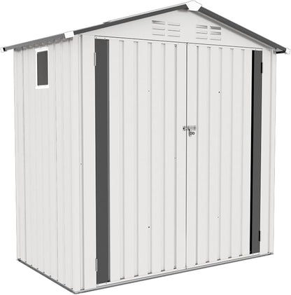 6x3.6FT Storage Shed, Outdoor Galvanized Steel Garden Shed - Image 7