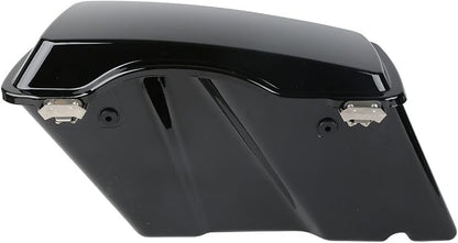 XFMT Motorcycle Saddlebags Vivid Black Hard Saddle Bags Trunk W/Black Latches - Image 4
