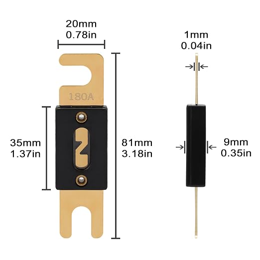 180A ANL Fuse 180 Amp Inline Blade Fuses 32V - Image 2