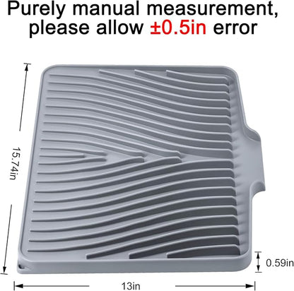 Silicone Dish Drying Mat for Kitchen Counter, Dish Drying Pad, Non-Slip Drain - Image 2