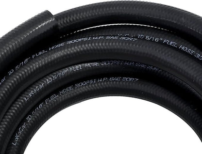 LokoCar 5/16" ID Fuel Hose Line Push Lock NBR Rubber SAE 30R7 300PSI 25ft Black - Image 2