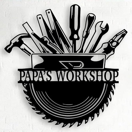 Personalized Papa's Workshop Metal Sign by Pamaheart