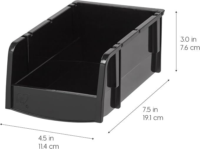 IRIS USA Stackable Storage Bins Open Front, 12 Pack, Plastic Hanging Organizer - Image 4